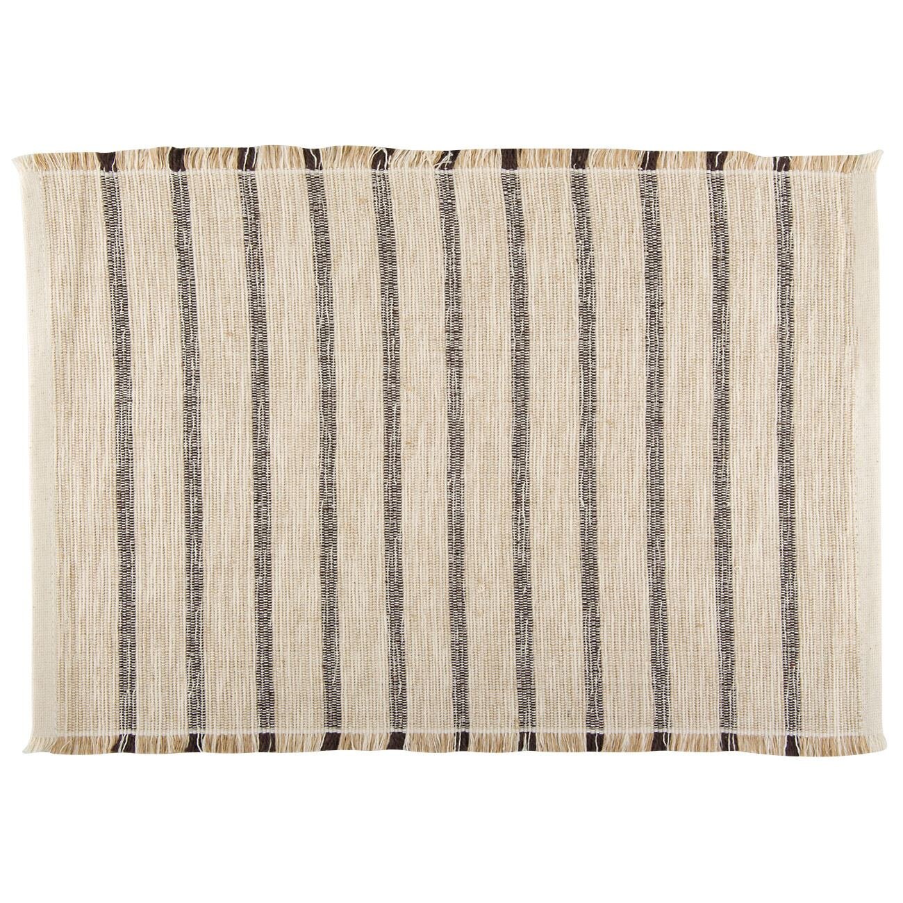 Suport farfurie, Zola®,textil, bej cu dungi, 30x44 cm, Negru/bej