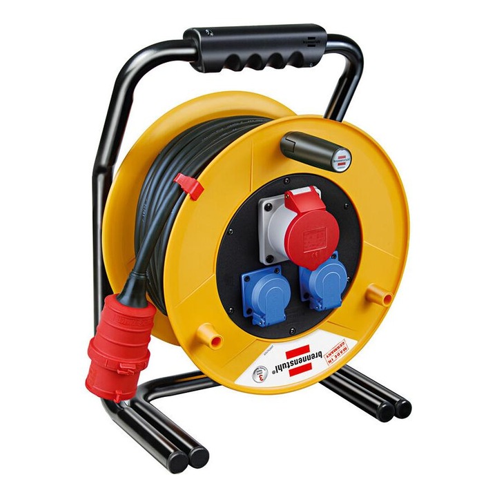 Brennenstuhl Brobusta CEE 1 IP44 400V Kábeldob 3 aljzatos 30m - Fekete/Sárga (1316300)