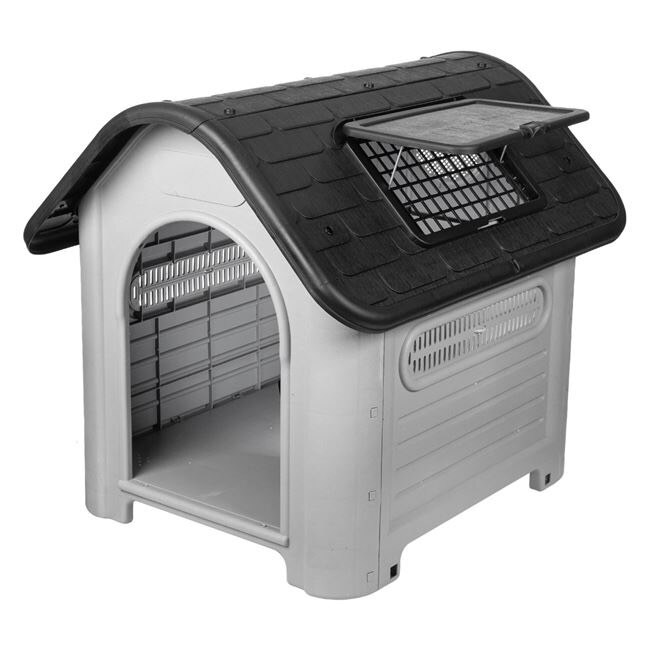 Cusca pentru caini de gradina cu 2 ferestre si gauri pentru ventilatie , ATS