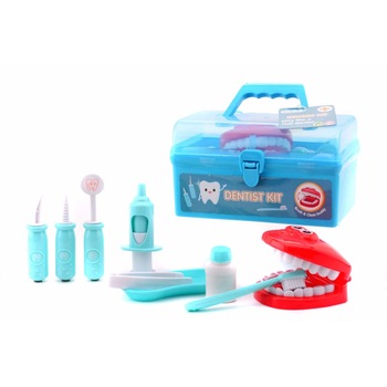 Set de joaca Doctor Stomatolog pentru copii in gentuta cu 10 accesorii Set de joaca Doctor Stomatolog pentru copii in gentuta cu 10 accesorii