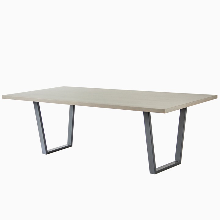 Masa Wayne cu blat gros gri, 200x100x75 cm, Bear Studio