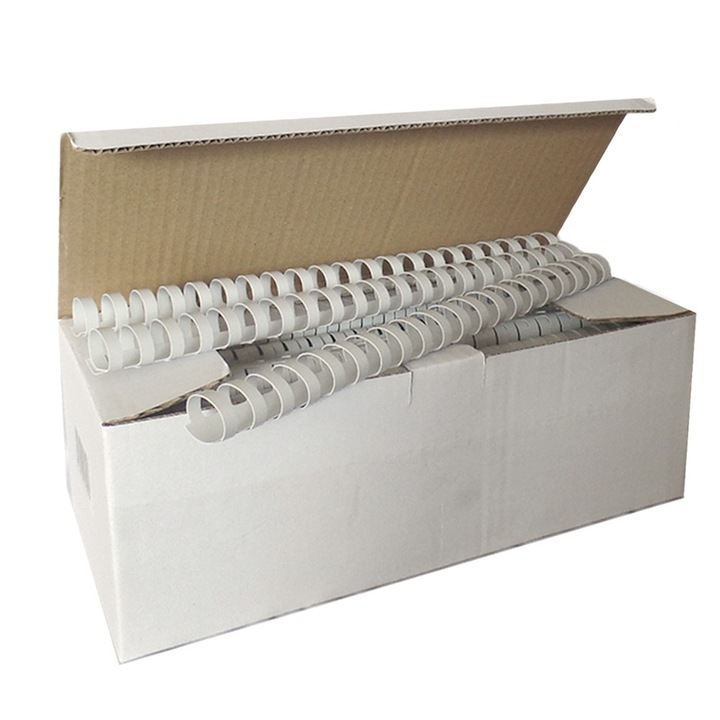 Пластмасова спирала за подвързване Attractive, Овал 28 мм., бяла, 50 бр