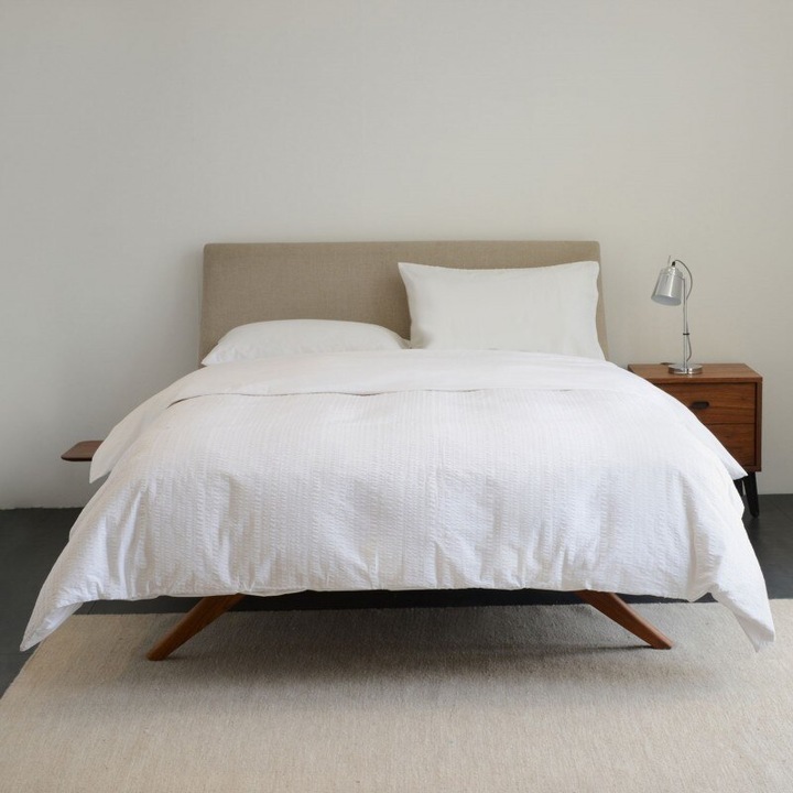 Lenjerie Pat Hotel X, Bumbac Creponat Alb 200x220 / 50x70, Brand Dormisete, 4 piese, pat 2 persoane