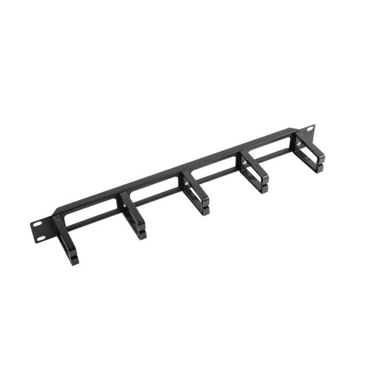 Lanberg AK-1202-B 19" Kábelrendező 1U - Fekete (AK-1202-B)