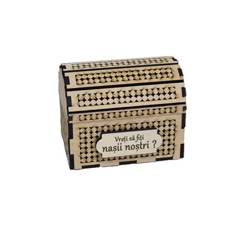 Cufar Mic din Lemn pentru Nasi - Gravat Cufar Mic din Lemn pentru Nasi - Gravat