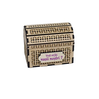 Cufar Mic din Lemn pentru Nasi - Mov Cufar Mic din Lemn pentru Nasi - Mov