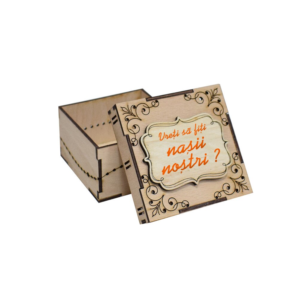 Cutiuta din Lemn pentru Nasi - Portocaliu