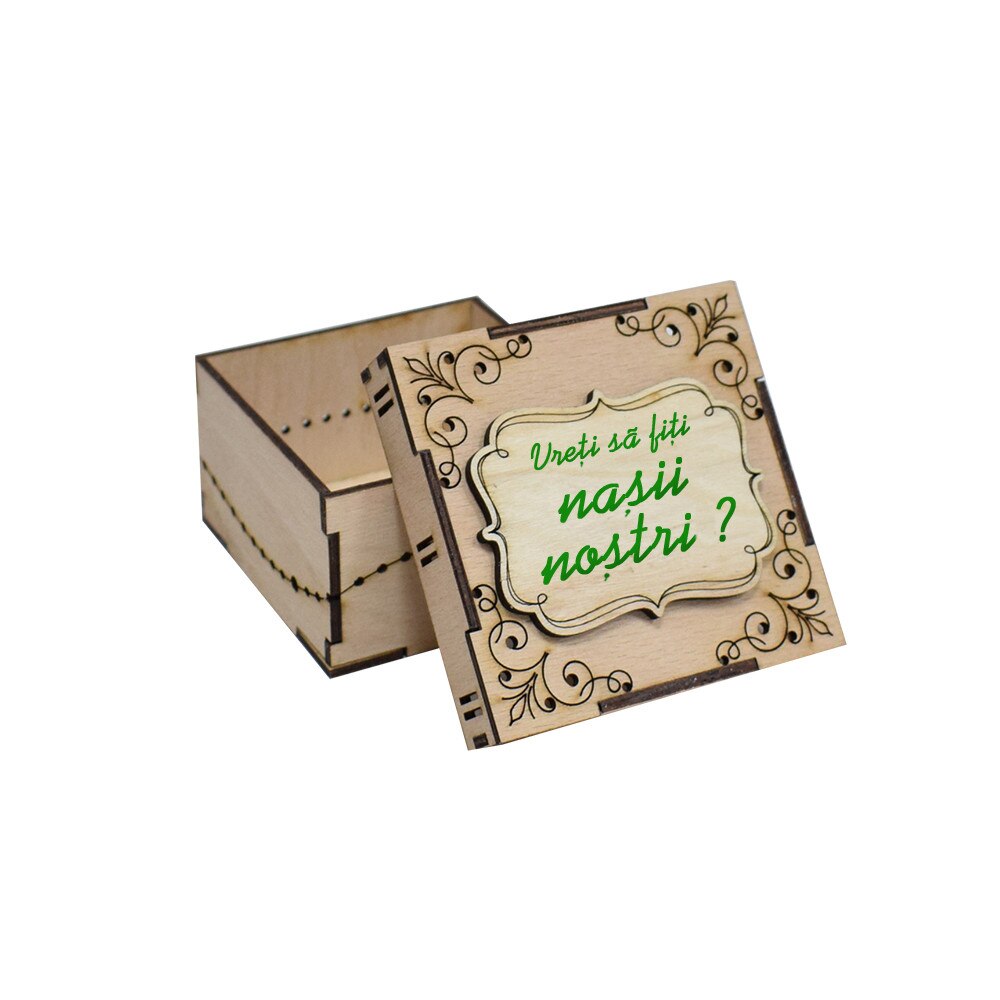 Cutiuta din Lemn pentru Nasi - Verde