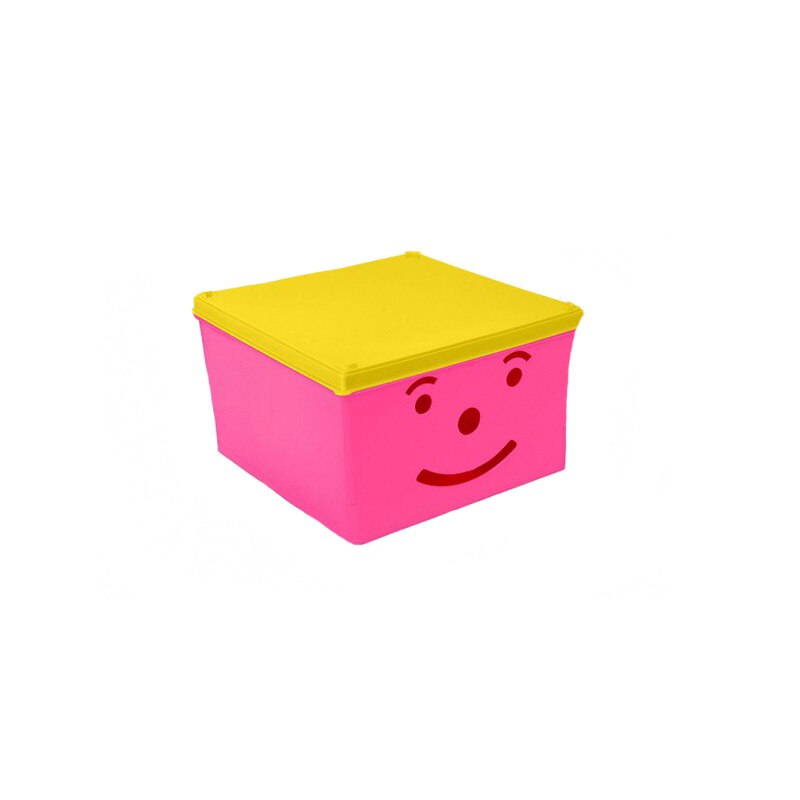 Cutie pentru depozitarea jucariilor BranQ Smiley CBS1R, Roz
