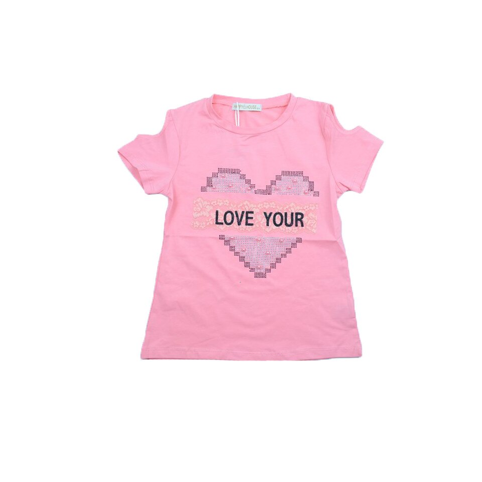 Tricou maneca scurta fetite Happy House WB-2559R, Roz