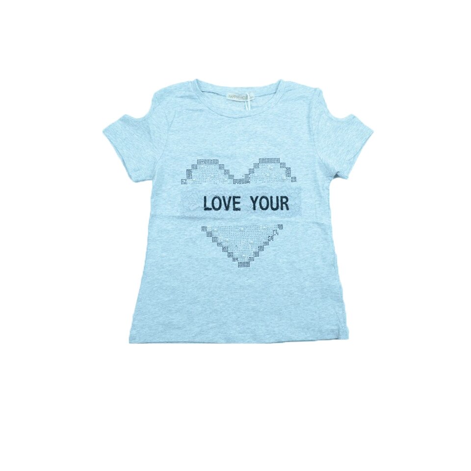 Tricou maneca scurta fetite Happy House WB-2559G, Gri