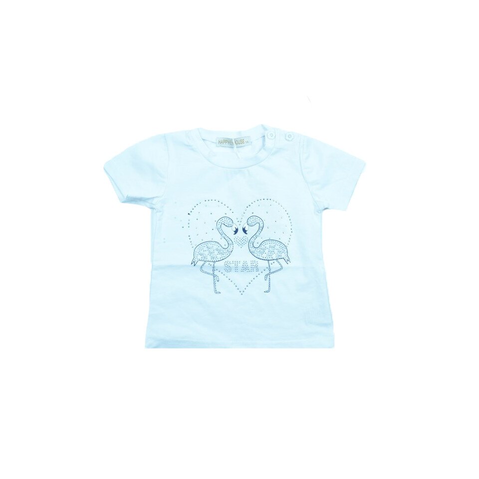 Tricou maneca scurta fete Happy House WB-2549A, Alb