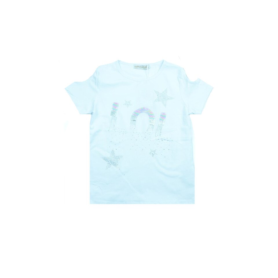 Tricou maneca scurta fete Happy House WB-2558A, Alb