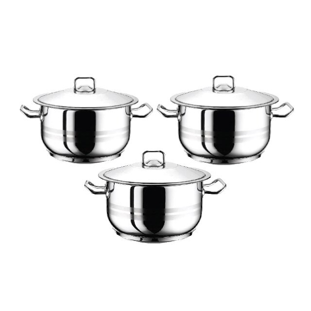Set 3 oale cu capac 6 piese otel inoxidabil HASCEVHER GASTRO