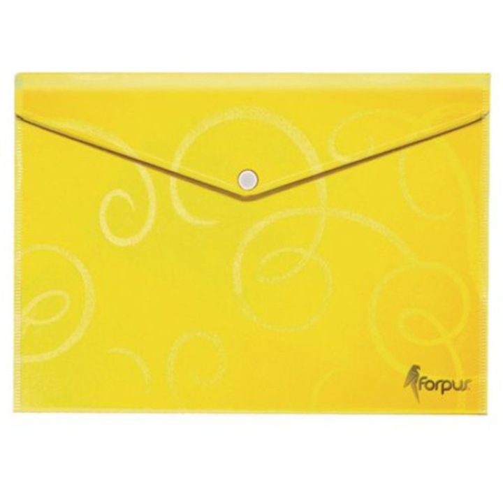 Mapa plastic cu capsa Forpus Barocco, galben