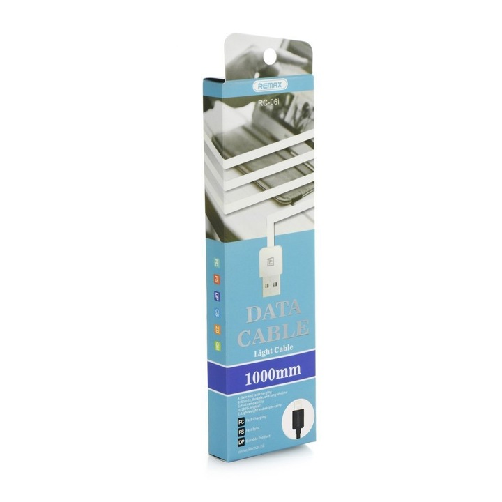 Usb кабел remax Rc-06i за Apple iPhone, 1м, син