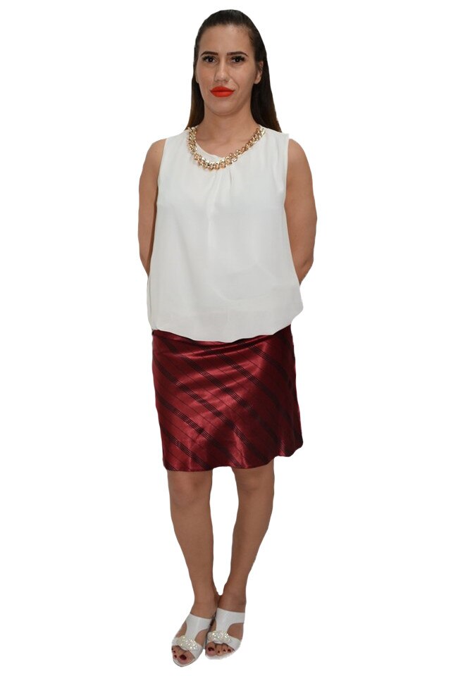 Fusta eleganta,dungi subtiri in tesatura,D&J Exclusive, Marsala