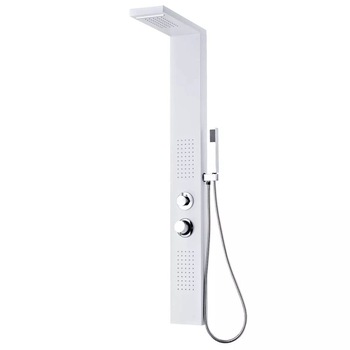 Coloana de dus, vidaXL, Sticla, 15 x 47 x 130 cm, Alb mat Coloana de dus, vidaXL, Sticla, 15 x 47 x 130 cm, Alb mat