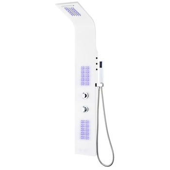 Unitate panou dus, vidaXL, Aluminiu, 20 x 44 x 130 cm, Alb Unitate panou dus, vidaXL, Aluminiu, 20 x 44 x 130 cm, Alb