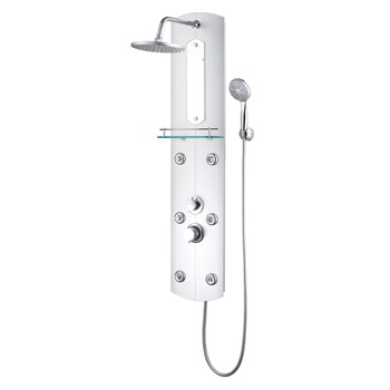 Unitate panou dus, vidaXL, Otel inoxidabil, 25 x 43 x 120 cm, Alb Unitate panou dus, vidaXL, Otel inoxidabil, 25 x 43 x 120 cm, Alb