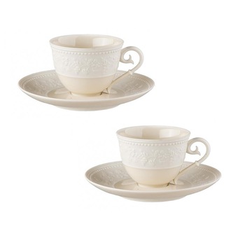 Set 2 cesti cu farfurii cafea GEORGIA IVOIRE - J.L.Coquet Set 2 cesti cu farfurii cafea GEORGIA IVOIRE - J.L.Coquet