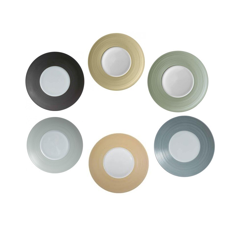 Set 6 farfurii desert asortate HEMISPHERE (Sepia, Beije Green, Blue Green, Grey, Lichen, Storm Blue) - J.L.Coquet