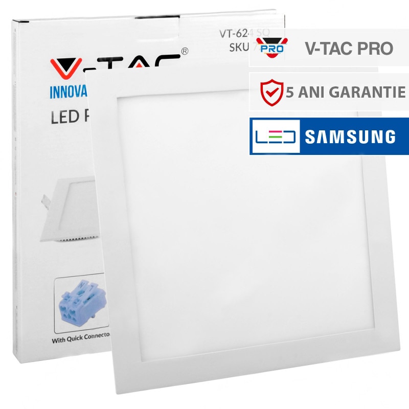 Panou mini LED V-TAC chip Samsung 24W patrat Alb natural