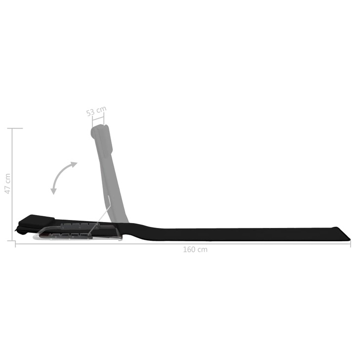 VidaXL 2 db fekete összecsukható acél és szövet napozómatrac 44328