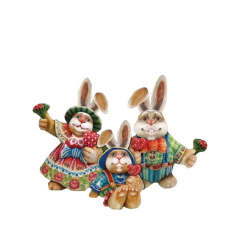 Decoratiune Paste Gradina, Familie Iepuri Giganti, pictata manual, 1,3 m inaltime, de exterior. Decoratiune Paste Gradina, Familie Iepuri Giganti, pictata manual, 1,3 m inaltime, de exterior.