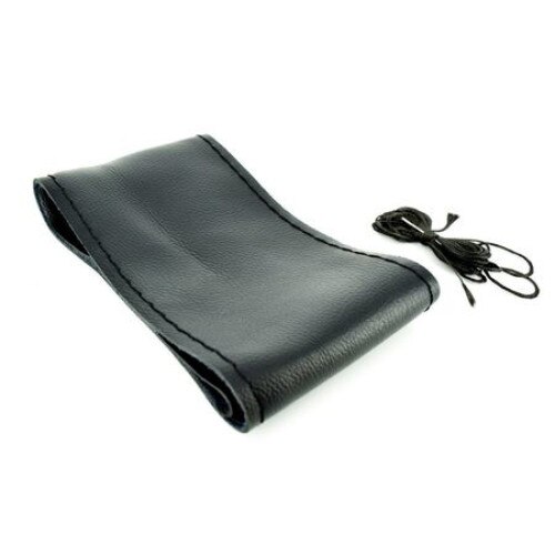 Husa volan ART imitatie piele ecologica LUXA027 cu gaurele marime L cu ac si ata Culoare negru