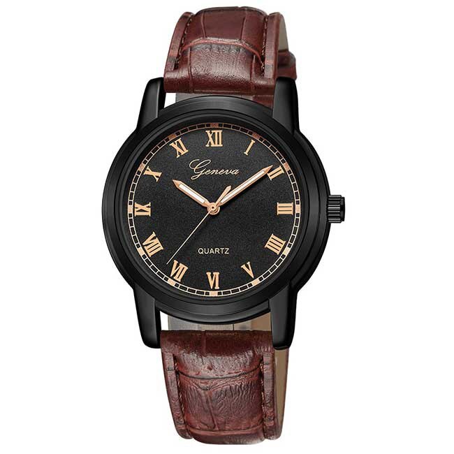 Ceas Unisex Quartz Geneva Casual Elegant Maro, CP9508MO, curea din piele, afisaj analog
