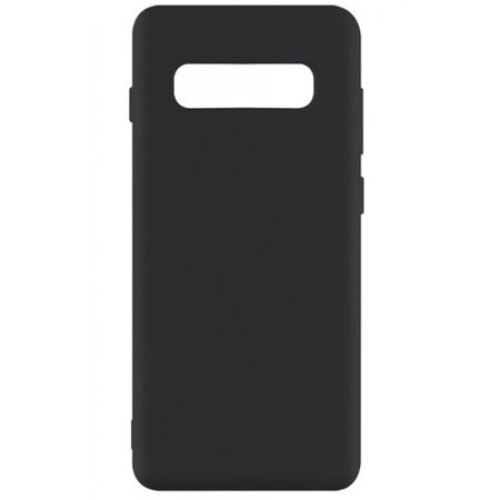 Husa silicon slim Samsung S10 negru oba + folie din sticla 9h
