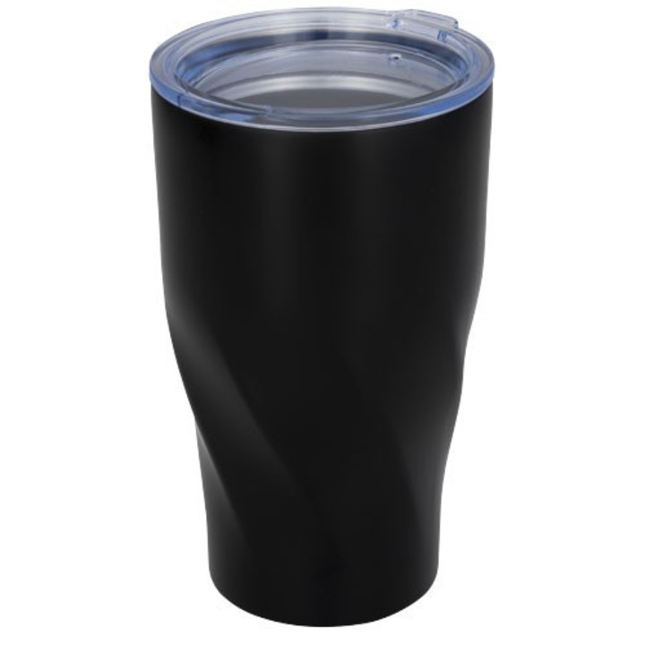Cana termoizolanta, perete dublu, 470 ml, fara condens, Everestus, HO, otel inoxidabil, negru, saculet de calatorie inclus