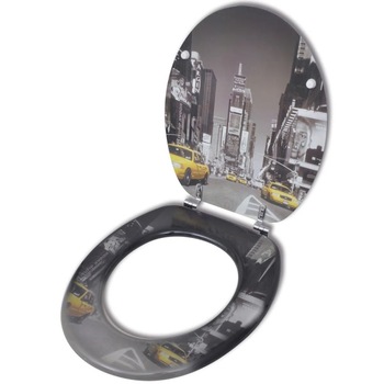 Capac de WC, vidaXL, model New York, MDF, Multicolor Capac de WC, vidaXL, model New York, MDF, Multicolor