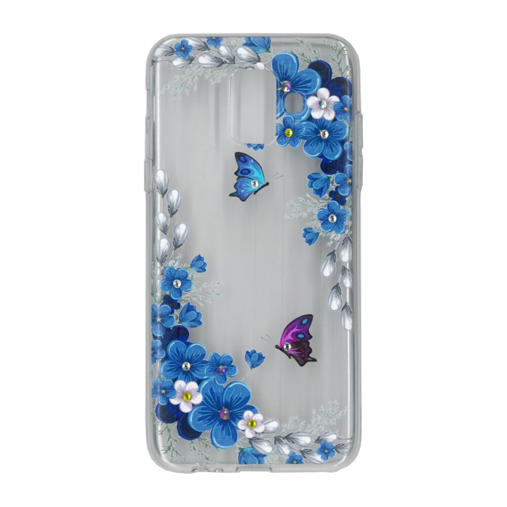 Husa silicon motiv floral si cristal, pentru Samsung Galaxy A6 2018- Eurocell M1