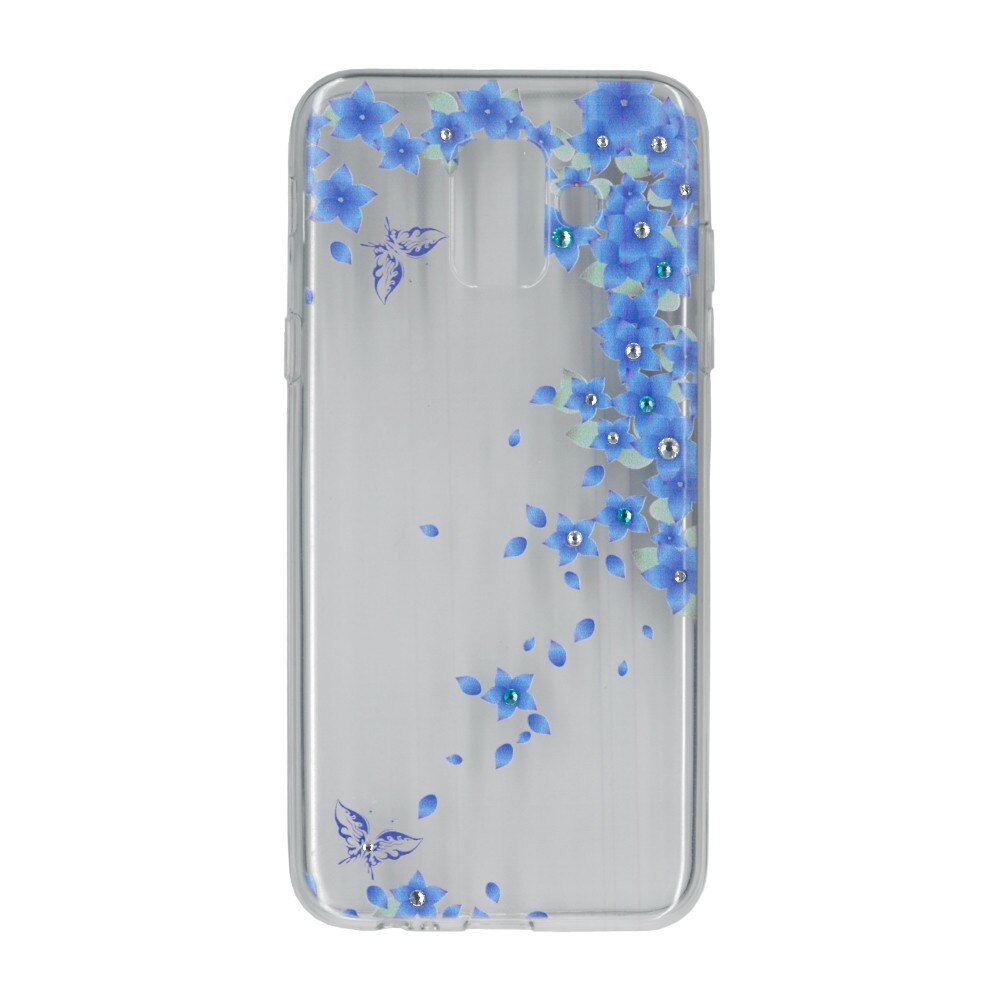 Husa silicon motiv floral si cristal, pentru Samsung Galaxy A6 2018- Eurocell M3