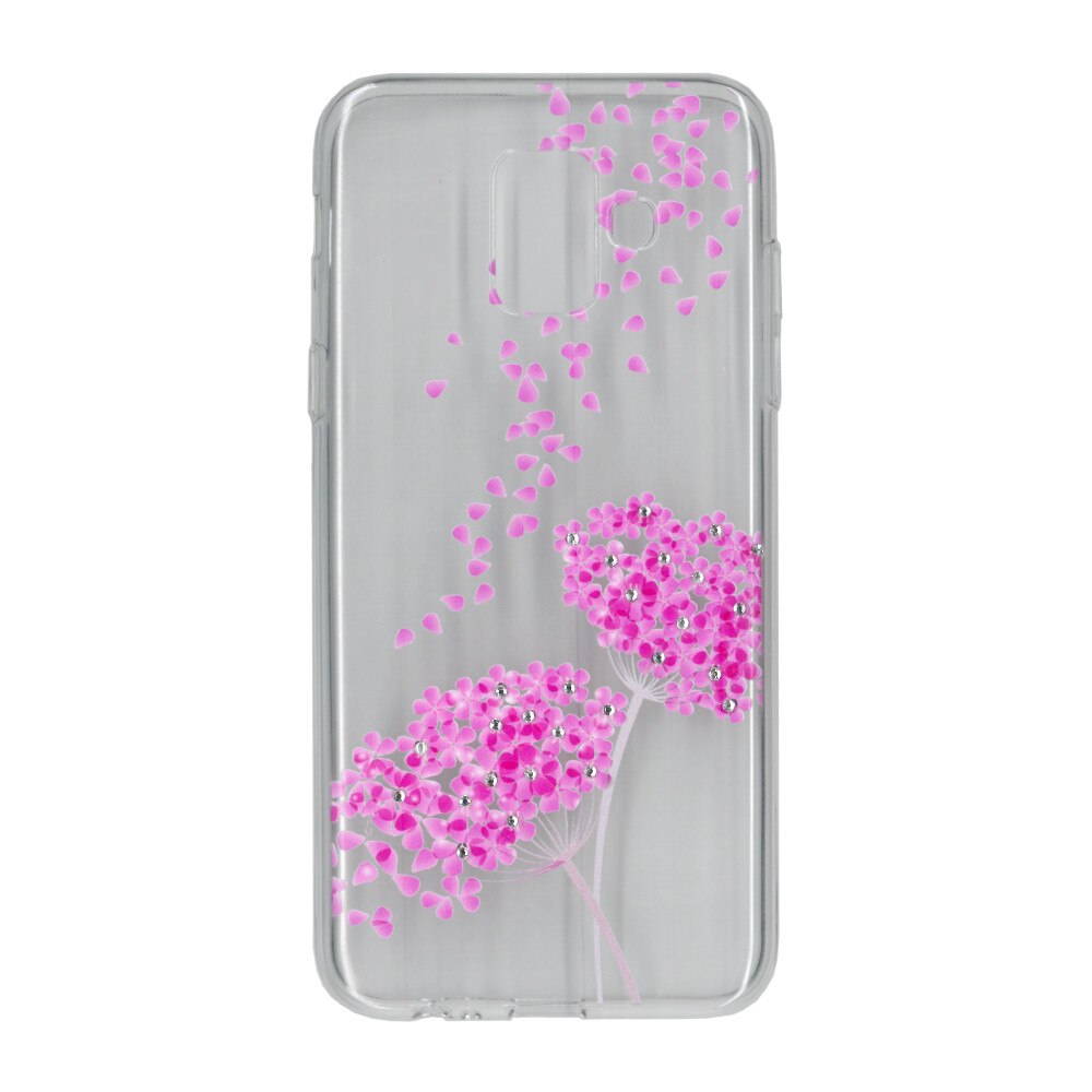 Husa silicon motiv floral si cristal, pentru Samsung Galaxy A6 2018- Eurocell M4