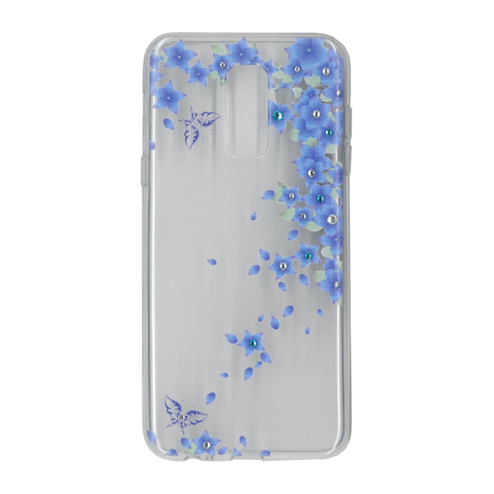 Husa silicon motiv floral si cristal, pentru Samsung Galaxy A6 plus (2018) - Eurocell M3