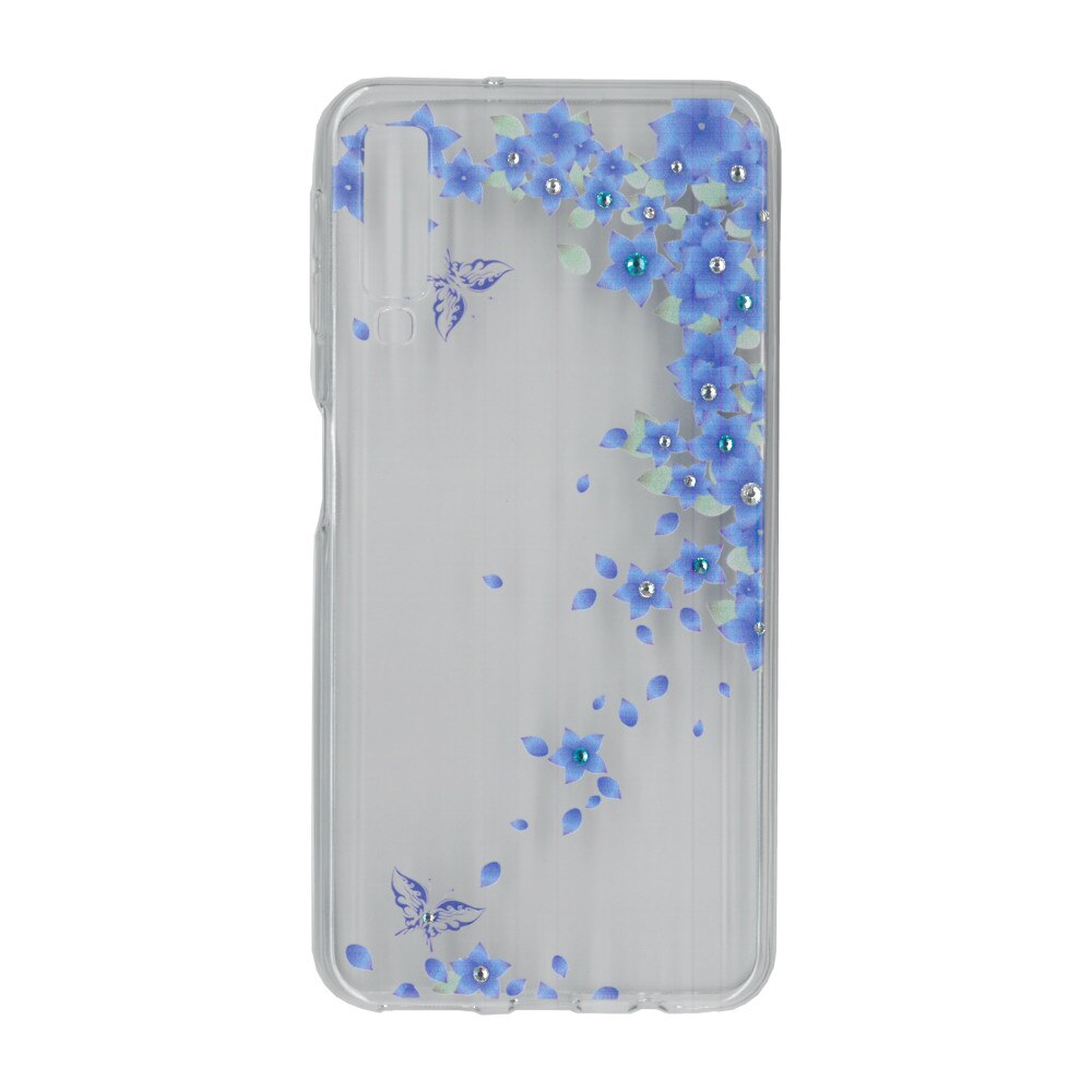 Husa silicon motiv floral si cristal, pentru Samsung Galaxy A7 (2018) - Eurocell M3