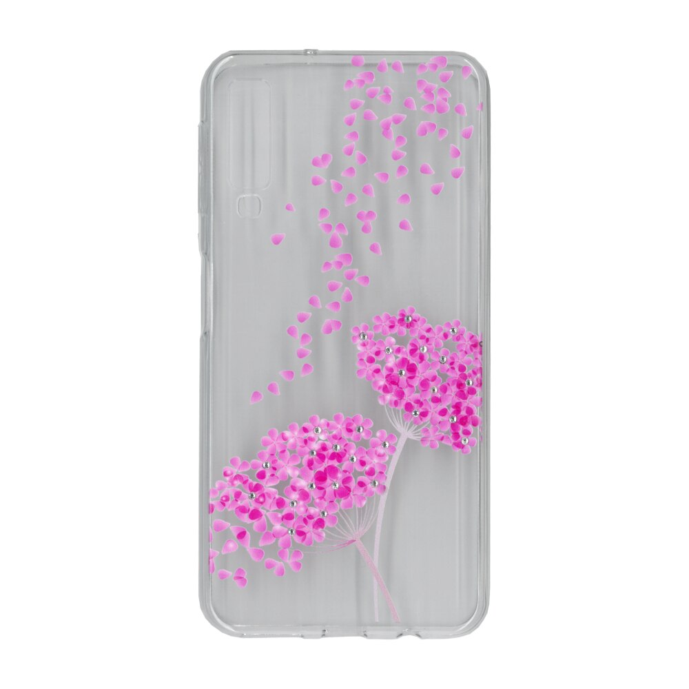 Husa silicon motiv floral si cristal, pentru Samsung Galaxy A7 (2018) - Eurocell M4