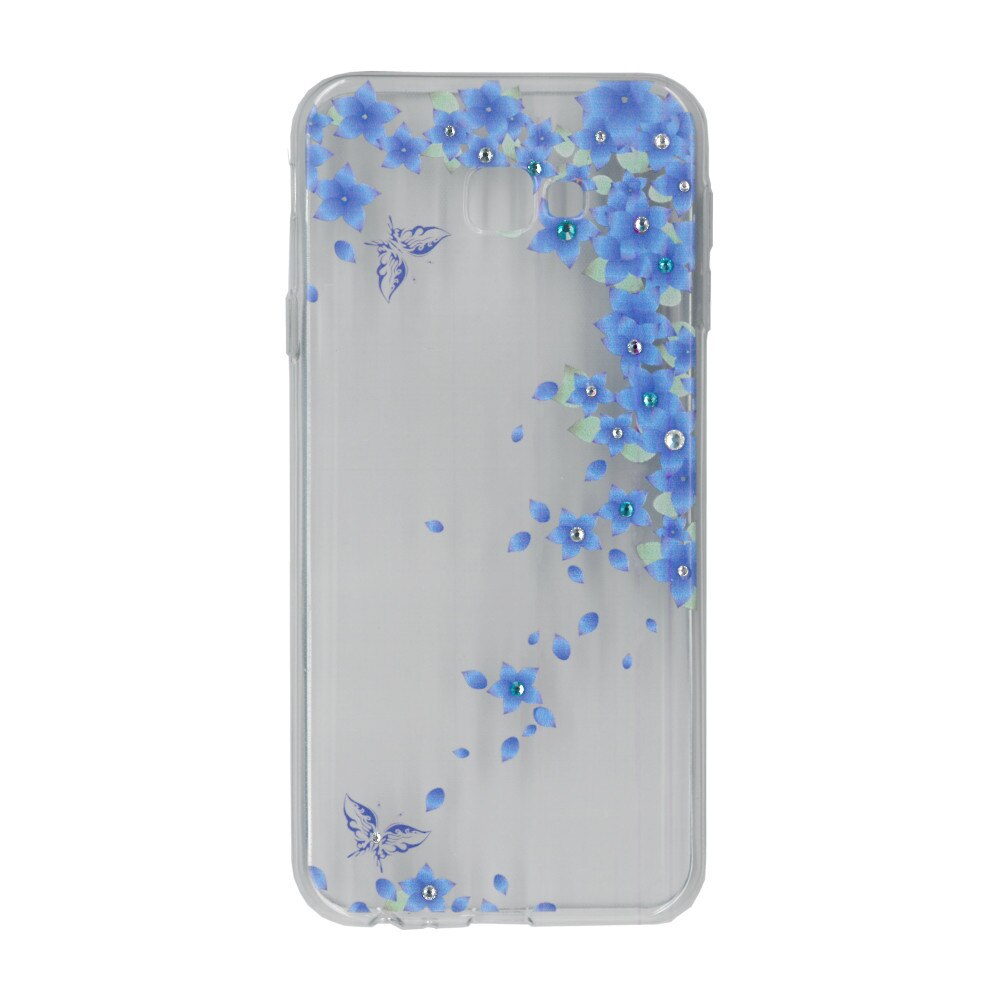 Husa silicon motiv floral si cristal, pentru Samsung Galaxy J4 Plus (2018) - Eurocell M3