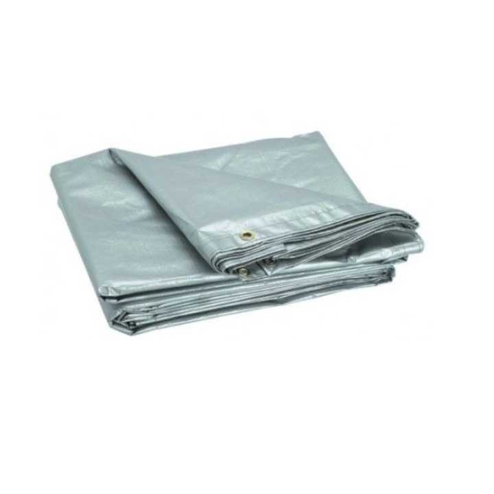 Prelata cu Inele Latime 6m, Lungime 8m, Greutate 150g/mp, Culoare Argintiu