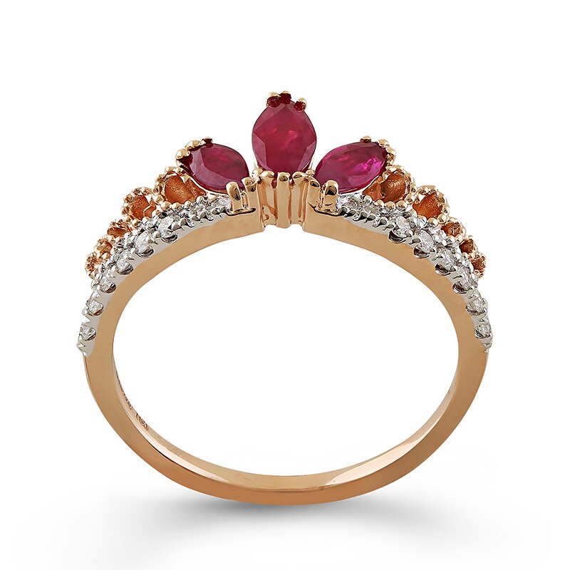 Inel Deruvo Aur 18k Diamante, Rubin, 50 RAJR27417-RUDR