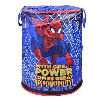 Cosulet depozitare jucarii pentru camera copulului , ATS , Spiderman , albastru , Poliester, Metal Cosulet depozitare jucarii pentru camera copulului , ATS , Spiderman , albastru , Poliester, Metal