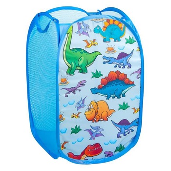 Cutie depozitare jucarii albastra cu desene dinozauri pentru camera copiilor, ATS Cutie depozitare jucarii albastra cu desene dinozauri pentru camera copiilor, ATS
