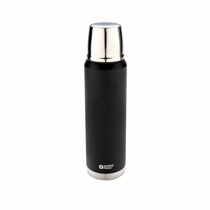 Termos 1 L, Swiss Peak by AleXer, CR, otel inoxidabil, negru