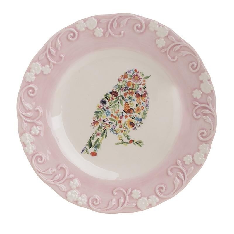 Platou din ceramica Bird, multicolor, 22 x 22 cm