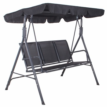 Leagan/ Balansoar Springos 3, 3 locuri, 150 x 170 x 109 cm, Negru Leagan/ Balansoar Springos 3, 3 locuri, 150 x 170 x 109 cm, Negru