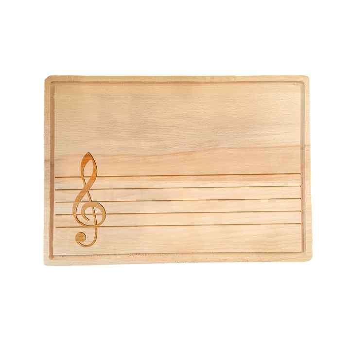 Tocator de bucatarie, WideWorld Kft, Lemn, 20x31 cm, Maro