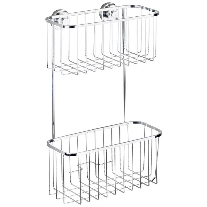 Raft baie Wenko Bovino, 2 niveluri, Power-Loc, Otel inoxidabil, Argintiu